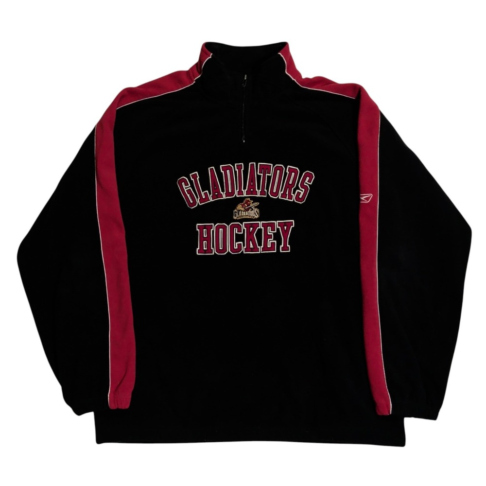 Gwinnett Gladiators Shirt Mens 2XL Black Red Pullover Hockey CCM ECHL Fleece Top